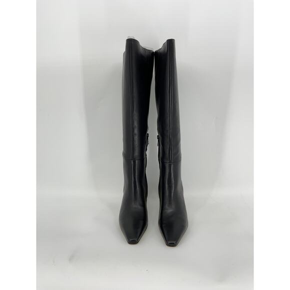 Sam Edelman 9.5 Black Sylvia Leather HeeledKneeHigh BootsPointedToe-ATHLETIC FIT - Picture 3 of 10